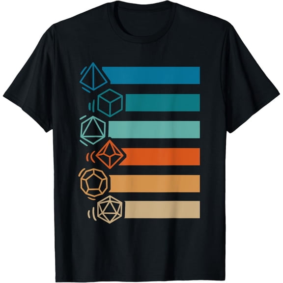 RPG Gamer Retro Polyhedral D20 Dice Set Nerdy Men Women Kids T-Shirt