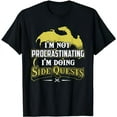 thumbnail image 1 of RPG Gamer T-Shirt: I'm Doing Side Quests - Casual Crew Neck, Short Sleeve, Adult Polyester Tee (Black), 1 of 5