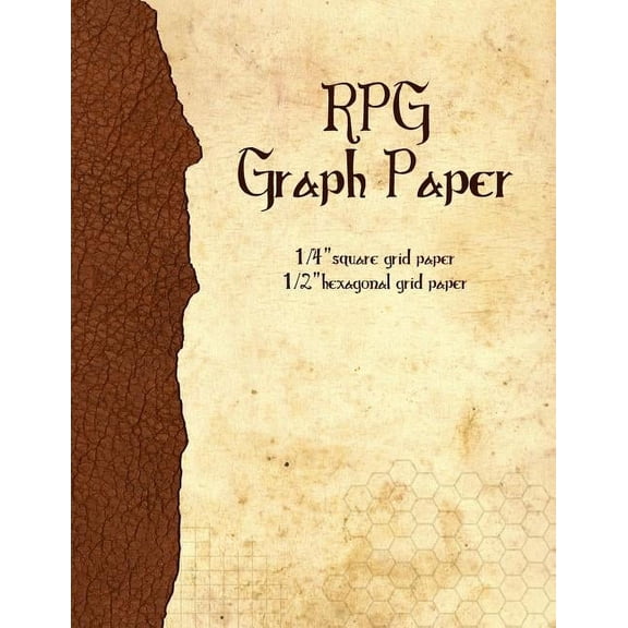 RPG Graph Paper: 1/4-inch Grid & 1/2-inch Hexagonal Grid Paper for Map-Drawing (Paperback)