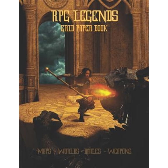 RPG Legends Grid Paper Book: Large 8.5x11 Inch 5x5 Graph Paper Role Play Book, Design Maps, Fantasy Worlds and Battles