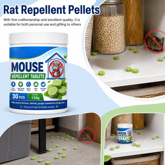 RPKPR 30-Pack Mouse Rodent Repellent, Long-Lasting Rodent Protection for Indoor and Outdoor Spaces, Safe for Kitchens, Gardens, RVs, and Family Areas