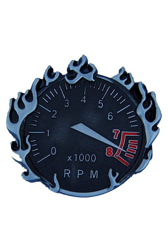 RPM Overload Flame Lining Black Belt Buckle