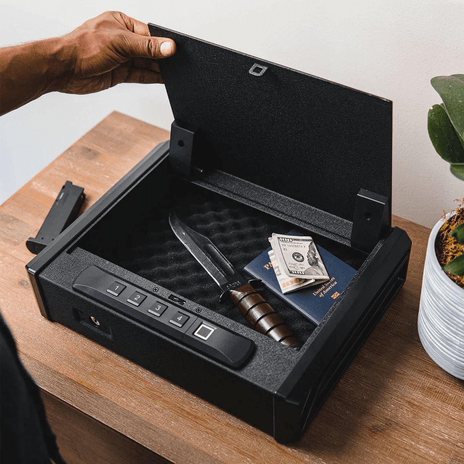 RPNB Gun Safe Biometric with 3 Access Ways for 2 Pistols