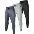 thumbnail image 1 of RPOVIG 3 Pack Men's Athletic Jogger Workout Running Sweatpants Casual Baggy Pants with Zipper Pocket and Drawstring, 1 of 8