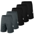 thumbnail image 1 of RPOVIG 5 Pack Men's Athletic Gym Shorts Basketball Running Quick Dry Workout Short Elasticated Waistband With Pockets, 1 of 7