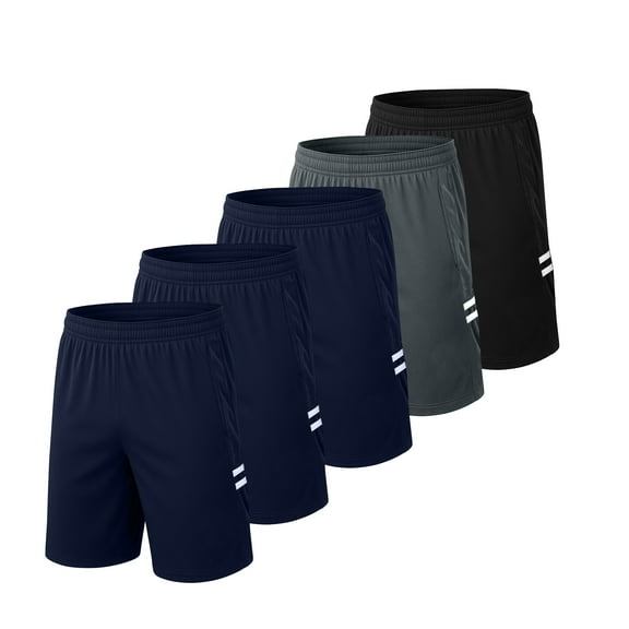 RPOVIG 5 Pack Men's Athletic Gym Shorts Running Quick Dry Workout Short Elasticated Waistband with Pockets