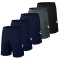 thumbnail image 1 of RPOVIG 5 Pack Men's Athletic Gym Shorts Running Quick Dry Workout Short Elasticated Waistband with Pockets, 1 of 7