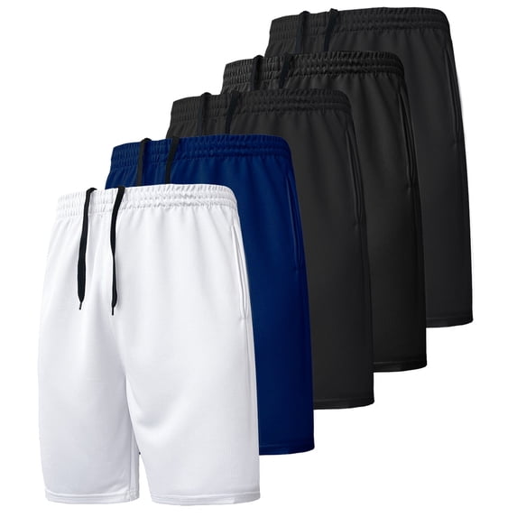 RPOVIG 5 Pack Men's Athletic Gym Shorts Running Quick Dry Workout Short Elasticated Waistband with Pockets