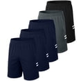 thumbnail image 1 of RPOVIG 5 Pack Men's Athletic Gym Shorts Running Quick Dry Workout Short Elasticated Waistband with Pockets, 1 of 9