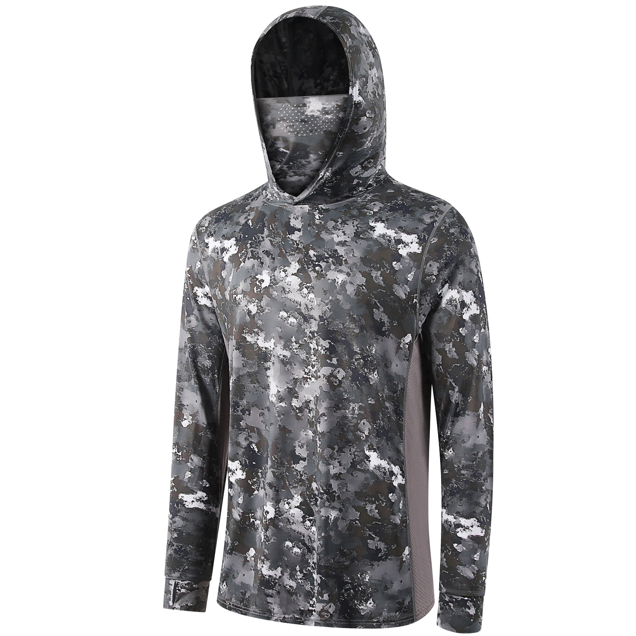 RPOVIG Camo Hunting Long-Sleeve Hooded Sweatshirt for Men UPF 50+ Fishing Hiking Camp Shirt,S-3XL