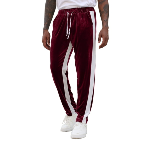 RPOVIG Men's Velour Sweatpants Fleece Velvet Jogger Gym Yoga Fashion Pants Athletic Casual with Pocket Drawstring