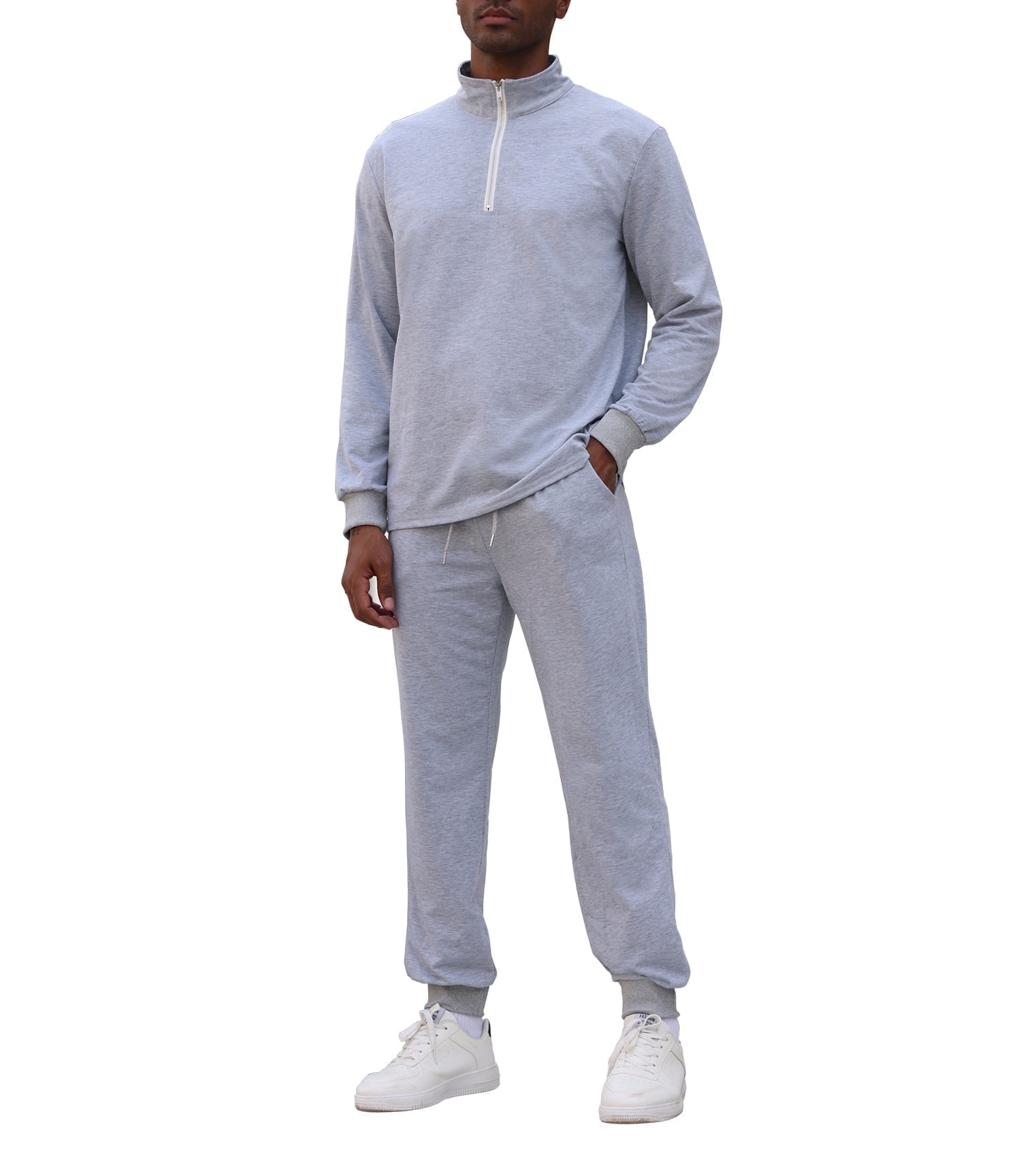 Tracksuit Drawstring RPOVIG Men's Velvet Tracksuit Hoodie Drawstring Sweatsuit Sets Casual ...