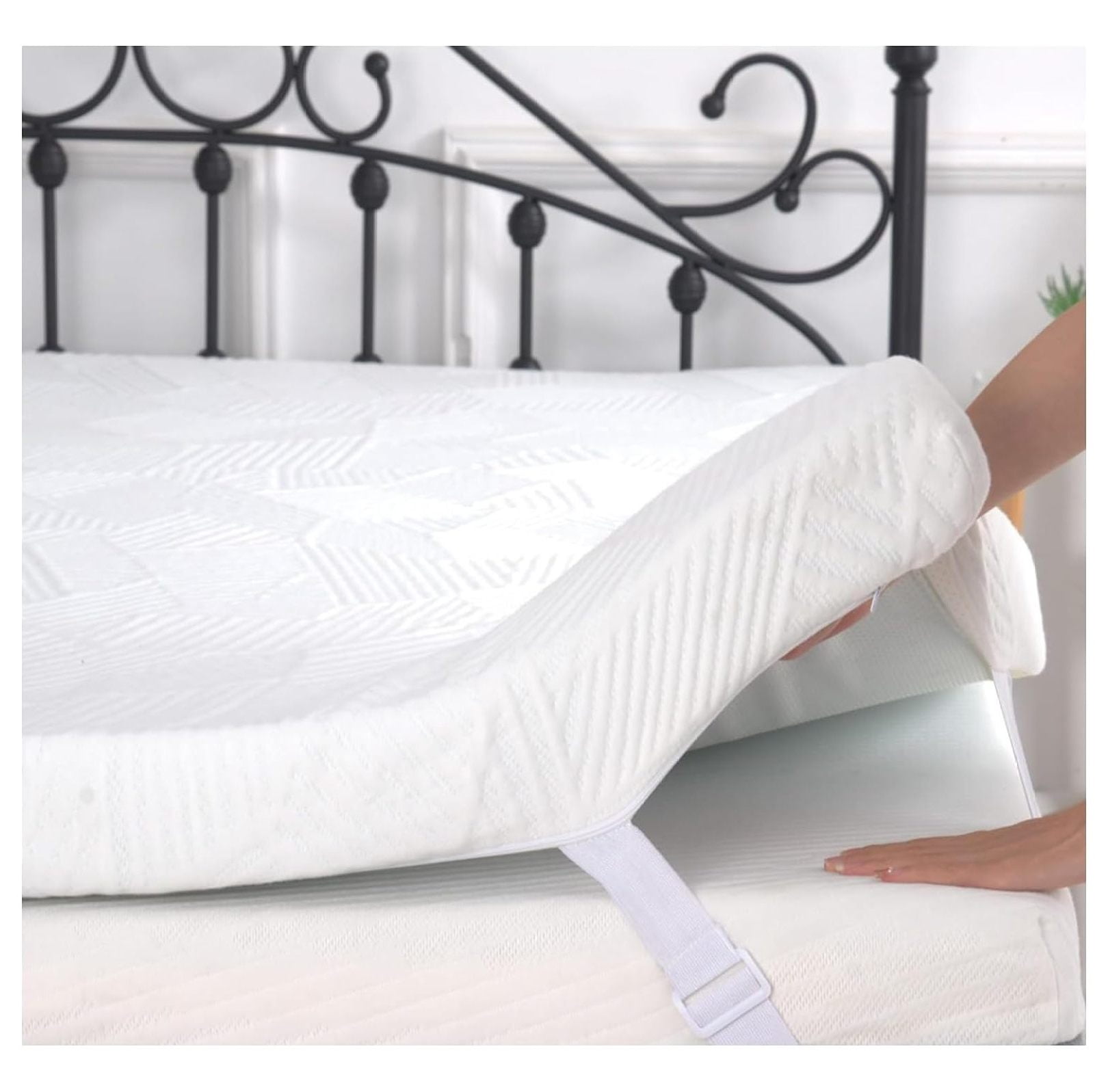 RPQZ 2 Inch Gel Memory Foam Mattress Topper, Cooling Bed Topper with