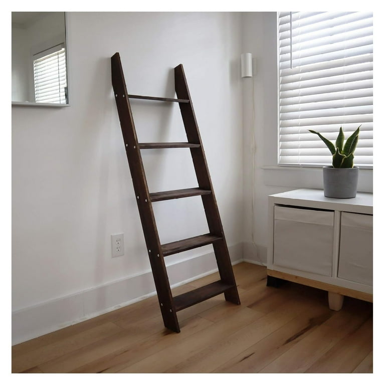 RPQZ Blanket Ladder Rustic Blanket Rack Leaning Towel Ladder Ladder Blanket Holder Wood Ladder for Throws Blanket Ladders for The Living