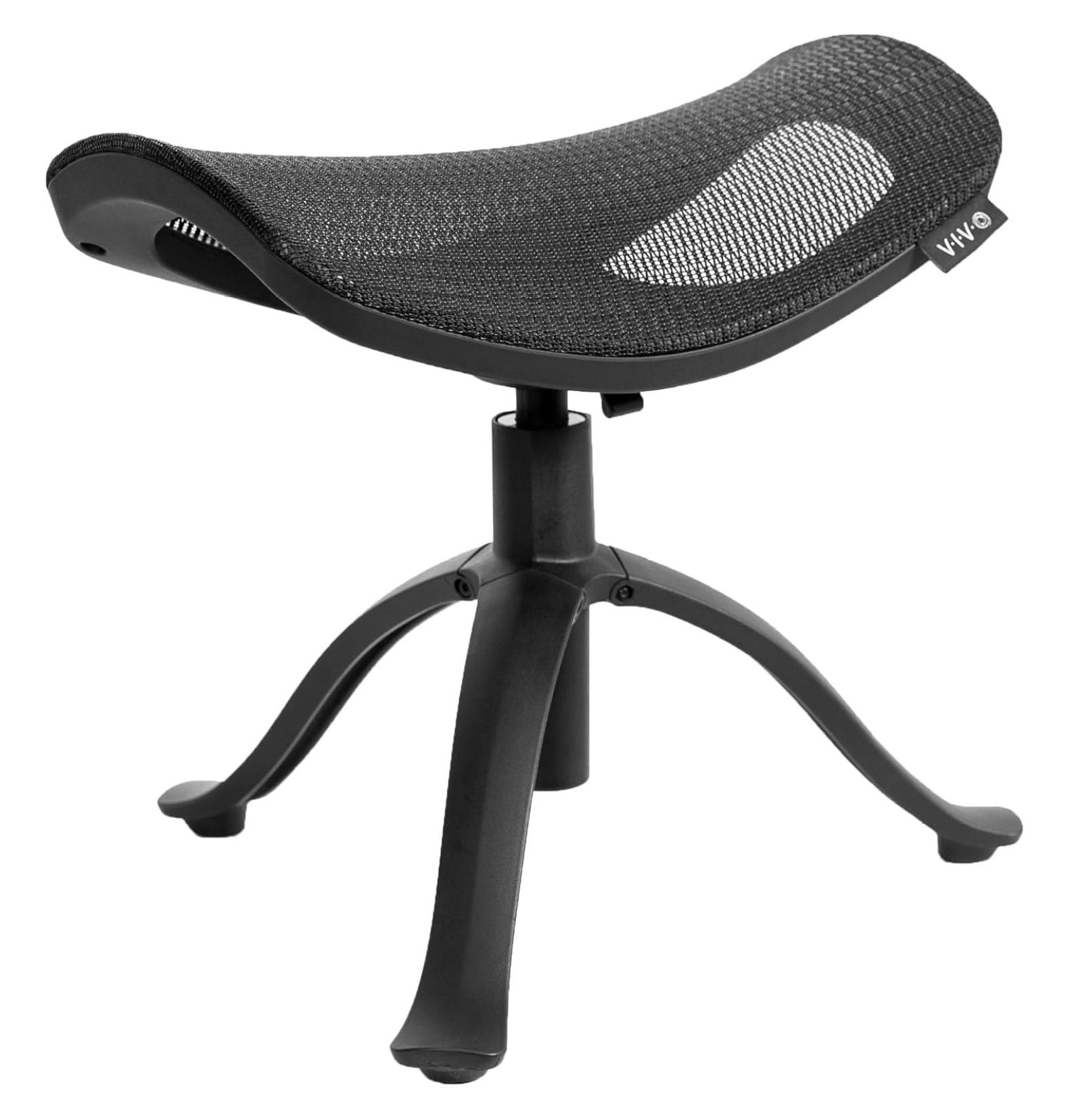 Ergonomic Black Mesh Adjustable Footrest with Steel Legs