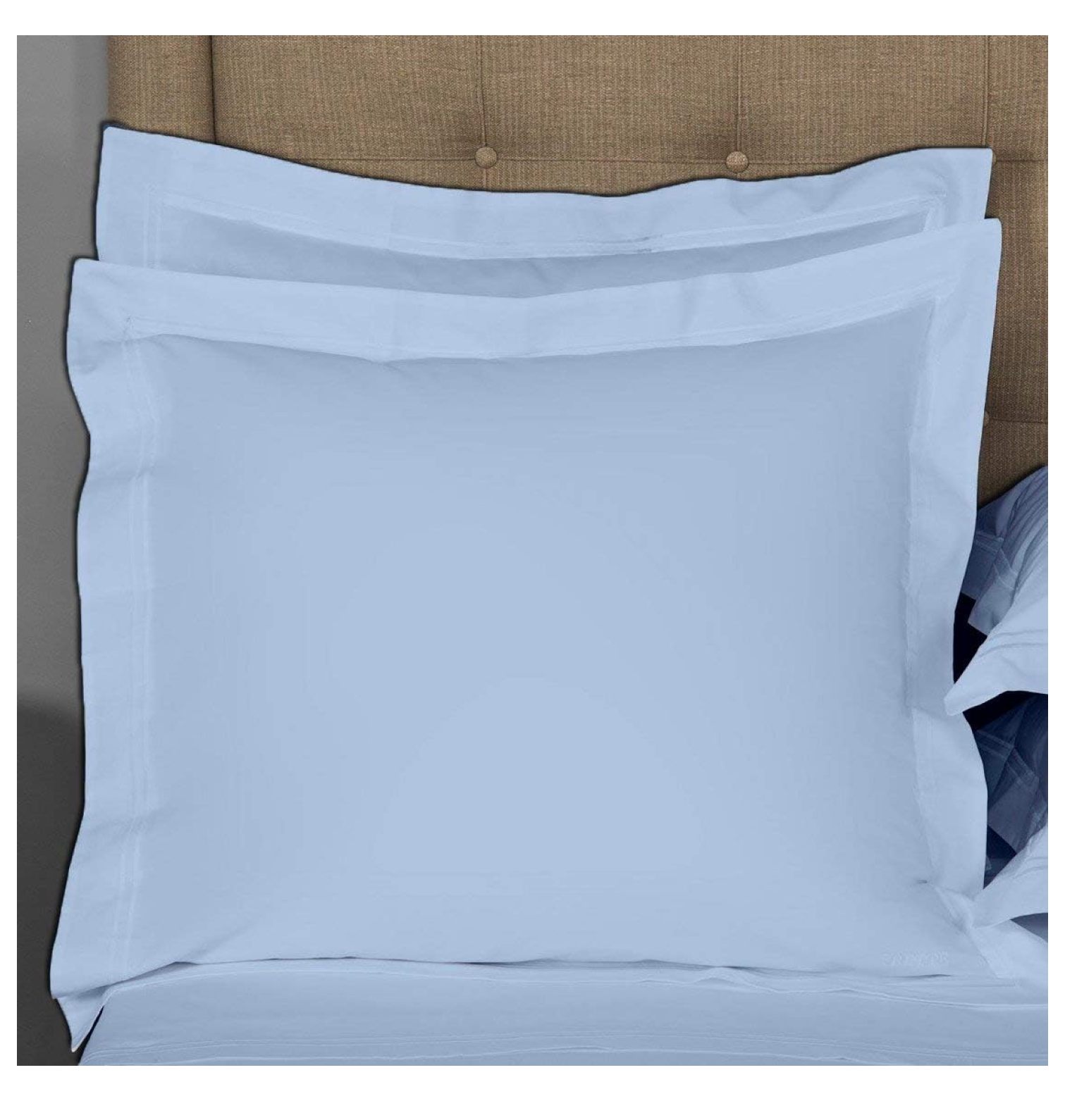 RPQZ Light Blue Solid European Square Pillow Shams Set of 2 pc