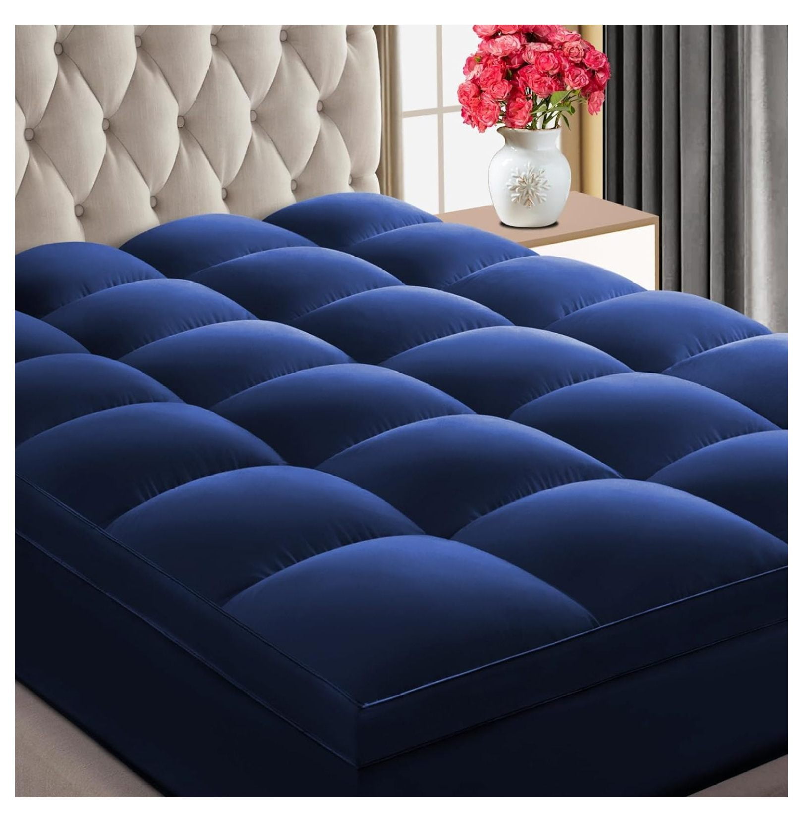 RPQZ Premium 2100 Series Queen Mattress Topper Extra Thick Mattress Pad