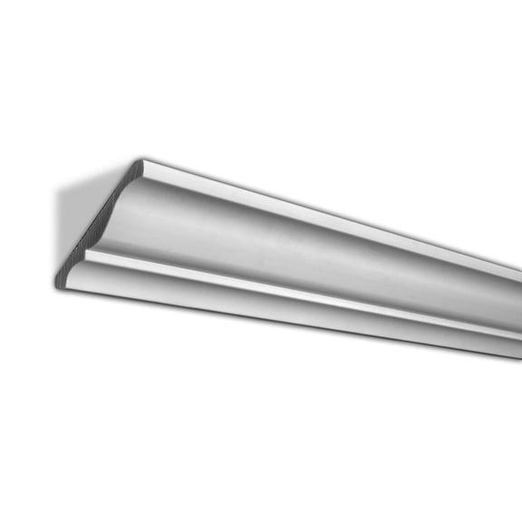 Outwater 5-1/8 in. Face x 3-3/4 in. H x 3-3/4 in. Proj. x 8 ft. Primed White Crown Moulding, High Density Polystyrene, 6-Pack, 48 Linear Feet