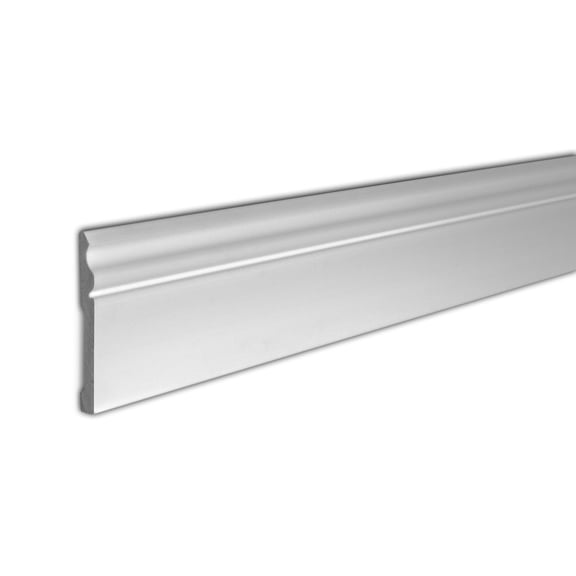 Outwater 5-5/8 in. H x 1/2 in. Proj. x 8 ft. Primed White Baseboard Moulding, High Impact Polystyrene, 6-Pack, 48 Linear Feet