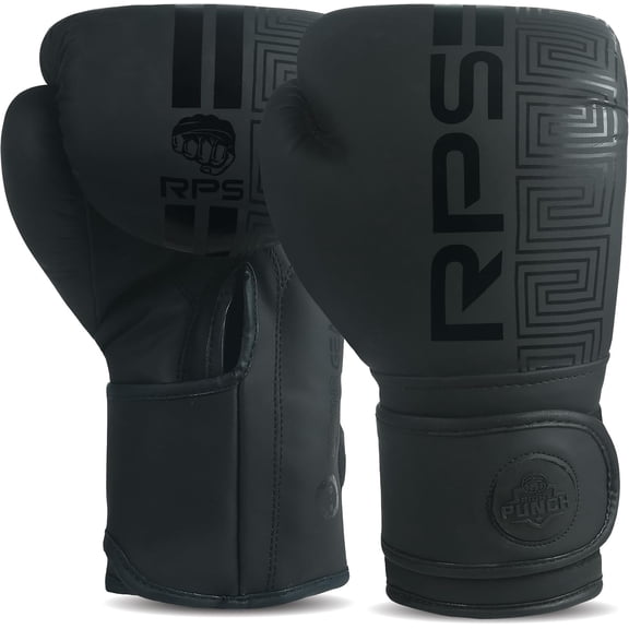 RPS Boxing Gloves, Maya Hide Leather, Pro Training Sparring Gloves for Muay Thai, MMA, Kickboxing, Heavy Bag & Pad Work, Ventilated Palm with Secure Wrist Support