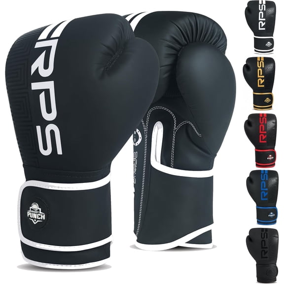 RPS Boxing Gloves, Maya Hide Leather, Pro Training Sparring Gloves for Muay Thai, MMA, Kickboxing, Heavy Bag & Pad Work, Ventilated Palm with Secure Wrist Support
