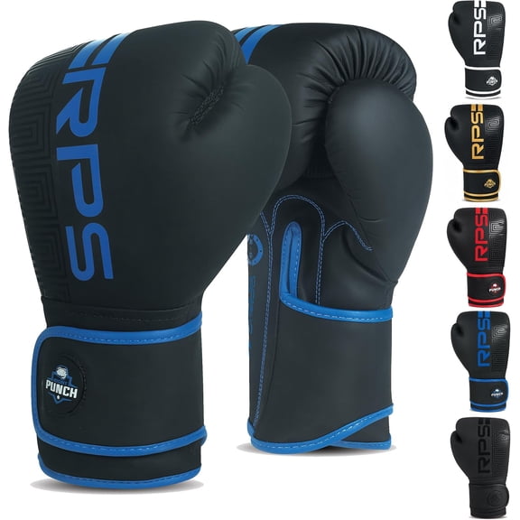 RPS Boxing Gloves, Maya Hide Leather, Pro Training Sparring Gloves for Muay Thai, MMA, Kickboxing, Heavy Bag & Pad Work, Ventilated Palm with Secure Wrist Support