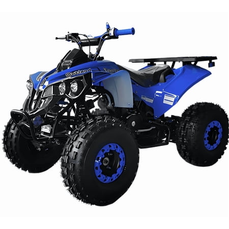 RPS Outland RS125 ATV - 125cc, Automatic Transmission with Reverse, 19" Tires, Rear Rack, Brush Guard, Electric Start with Free Battery Charge (Blue)