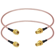 RPSMA Coax Cable RG316 RP-SMA Male to RP-SMA Female Bulkhead Mount Coaxial Cable 12inch 30cm WiFi Antenna Extension Jumper Pigtail for WiFi Router Security IP Camera