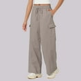 RPVATI Baggy Cargo Pants Women Drawstring Elastic High Waisted Petite