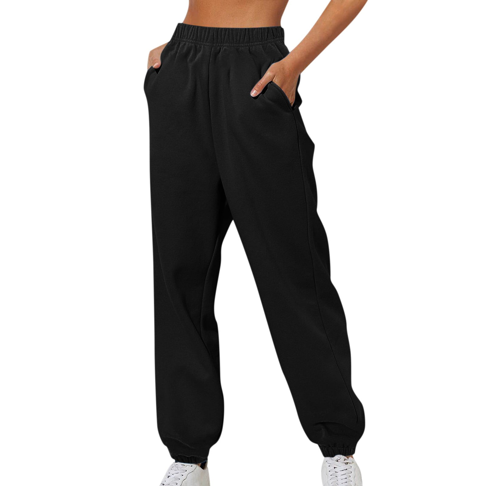 RPVATI Baggy Sweatpants for Women With Pockets Cinch Bottom Fleece ...