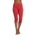 thumbnail image 1 of RPVATI Capri Leggings for Women Tummy Control High Waisted 3/4 Stretch Yoga Pants Lounge Slimming Capri Pants Red M, 1 of 3