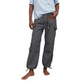 thumbnail image 1 of RPVATI Cargo Pants for Women Baggy Parachute Pants Y2K Wide Leg Drawstring Elastic Low Waist 2025 Trendy with Pockets Gray S, 1 of 5