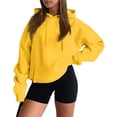 thumbnail image 1 of RPVATI Cute Hoodies for Women Drop Shoulder Long Sleeve Sweatshirts Fashion Fleece Oversized Pullover Winter Sweaters Yellow XL, 1 of 4