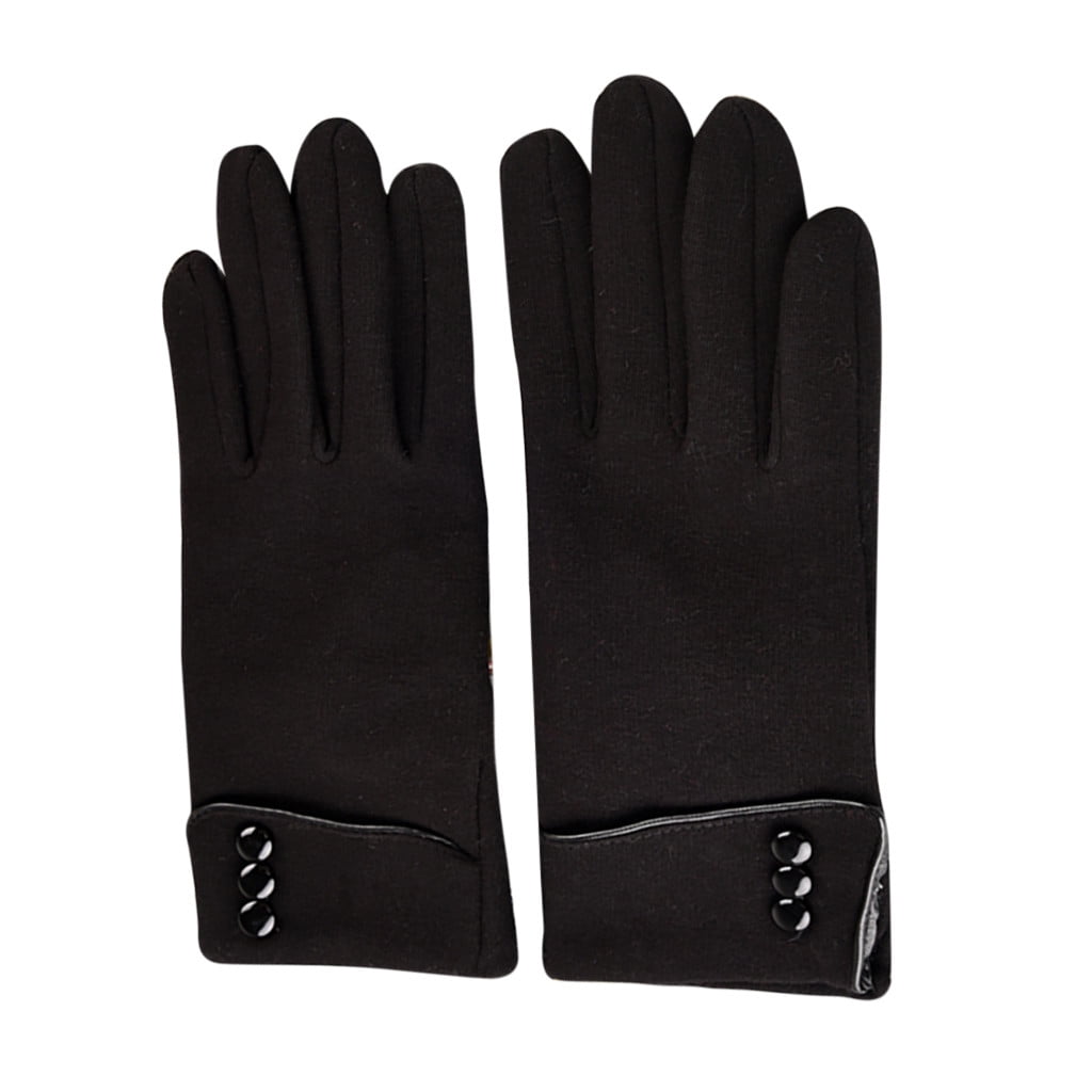 RPVATI Winter Warm Gloves for Women Fleece Lined Soft Button Gloves