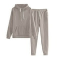 thumbnail image 1 of RPVATI Leggings Sets Women 2 Piece Outfits Casual Long Sleeve Hoodie Loose Wide Leg Sweatpants Lounge Sweatsuits 2 Piece Set Fall Winter Plus Size Track Suits 2025 Silver M, 1 of 6