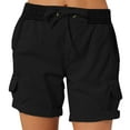 thumbnail image 1 of RPVATI Long Cargo Shorts for Women 2025 Casual Drawstring High Waisted Shorts Summer Trendy Hiking Outdoor Shorts with Multi Pockets Black XXL, 1 of 5