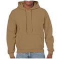 thumbnail image 1 of RPVATI Yellow Hoodie Men Long Sleeve Casual Sweatshirt Trendy Solid Color Drawstring Pullover Winter Hooded Running Shirts Camel L, 1 of 4