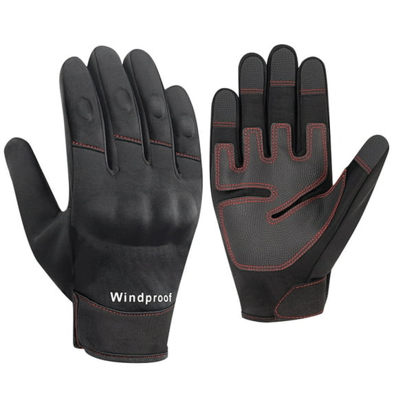 RPVATI Mens Cold Weather Warm Motorcycle Gloves Outdoor Cycling Ski Unisex Winter Glove for Women Red M