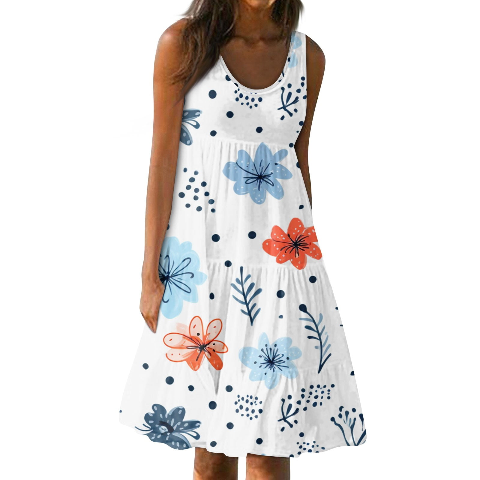 RPVATI Plus Size Summer Dresses for Women Sundress Flowy T Shirt Dress