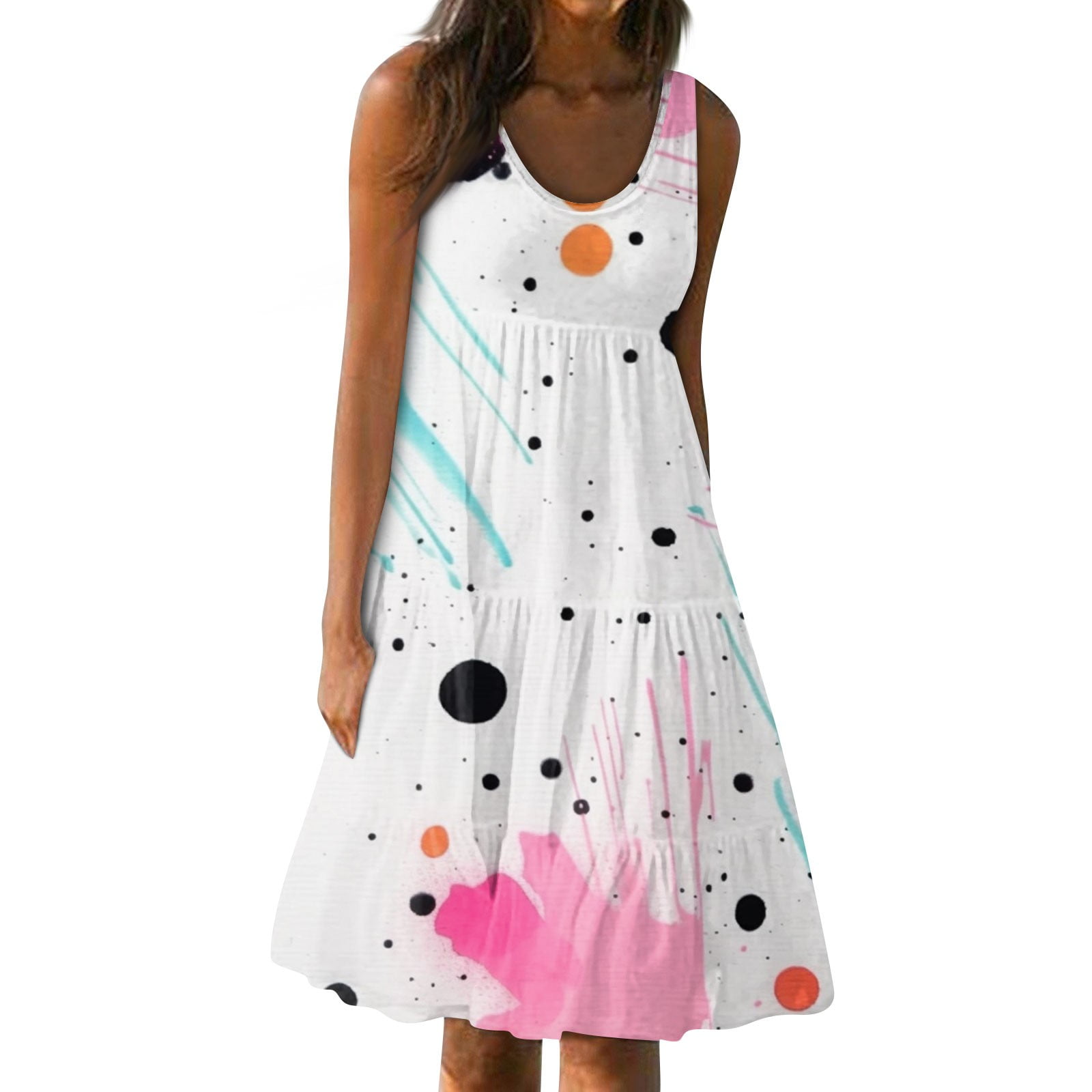 RPVATI Plus Size Summer Dresses for Women Sundress Flowy T Shirt Dress