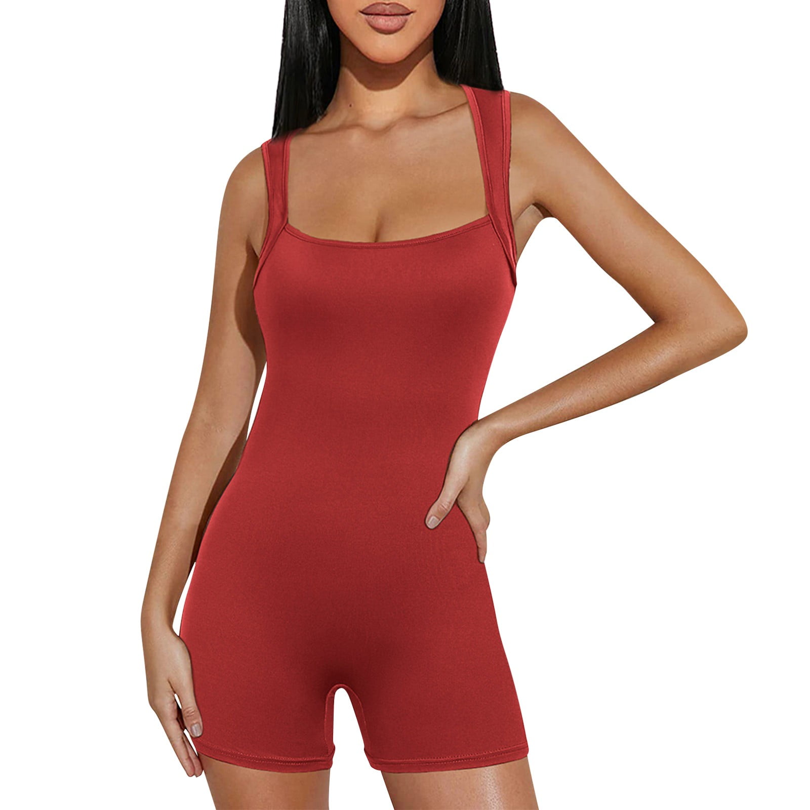 RPVATI Romper for Women Stretch One Piece Jumpsuits Maternity Square