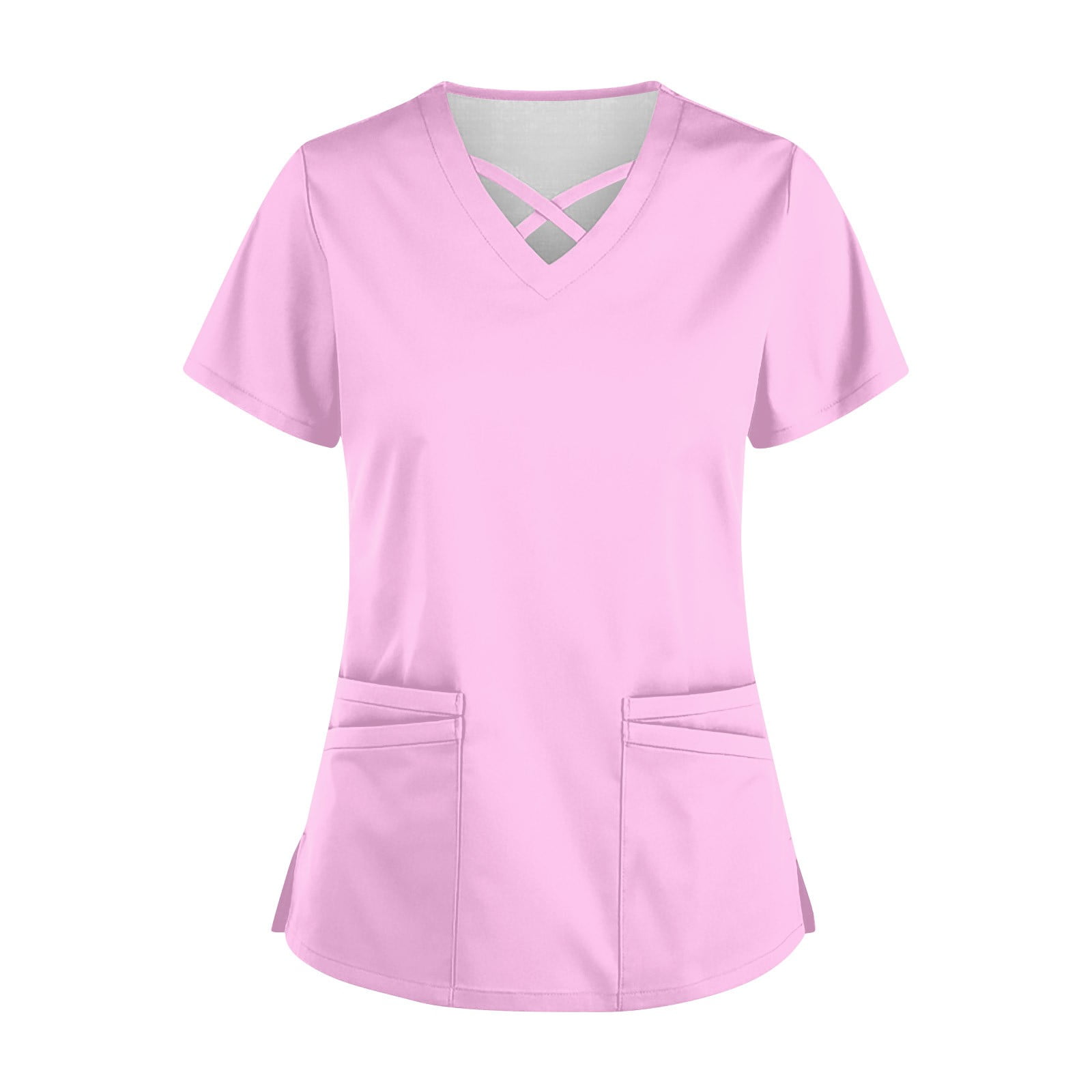 RPVATI Scrubs Women Soft Short Sleeve Solid Color Working Nurse
