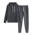 thumbnail image 1 of RPVATI Set Women 2 Piece Outfits Casual Long Sleeve Hoodies Wide Leg Baggy Sweatpants Lounge Sweatsuits 2 Piece Fall Holiday Jogger Tracksuit Dark Gray XXL, 1 of 5