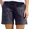 thumbnail image 1 of RPVATI Shorts for Women Dressy Summer Lightweight High Waisted Gym Wide Leg Shorts Casual Vacation Trendy Beach Shorts with Pockets Running Athletic Dark Gray 3XL, 1 of 3