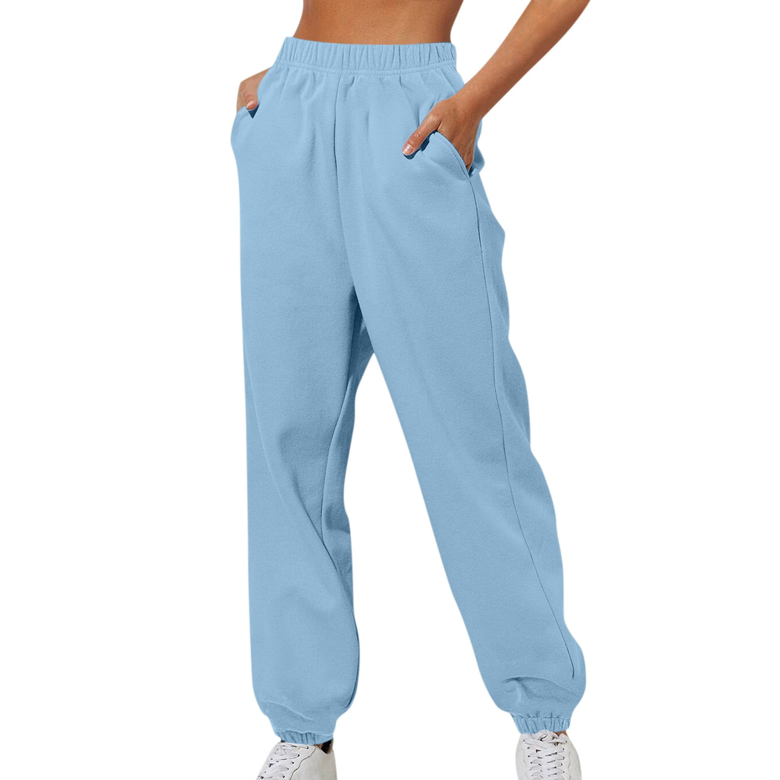 PP001 - Classic Fleece Pocket Sweatpants - Sky Blue