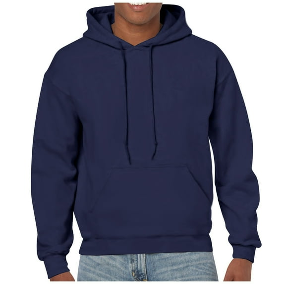 RPVATI Sweatshirts for Men Long Sleeve Athletic Hoodies Solid Color Hooded Pullover Gym Drawstring Trendy Shirt Navy XXL