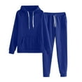 thumbnail image 1 of RPVATI Women 2 Piece Outfits Sets Casual Long Sleeve Hoodie Loose Drawstring Sweatpants Fall Sweatsuit Set Lounge Winter Maternity Tracksuit Blue L, 1 of 6