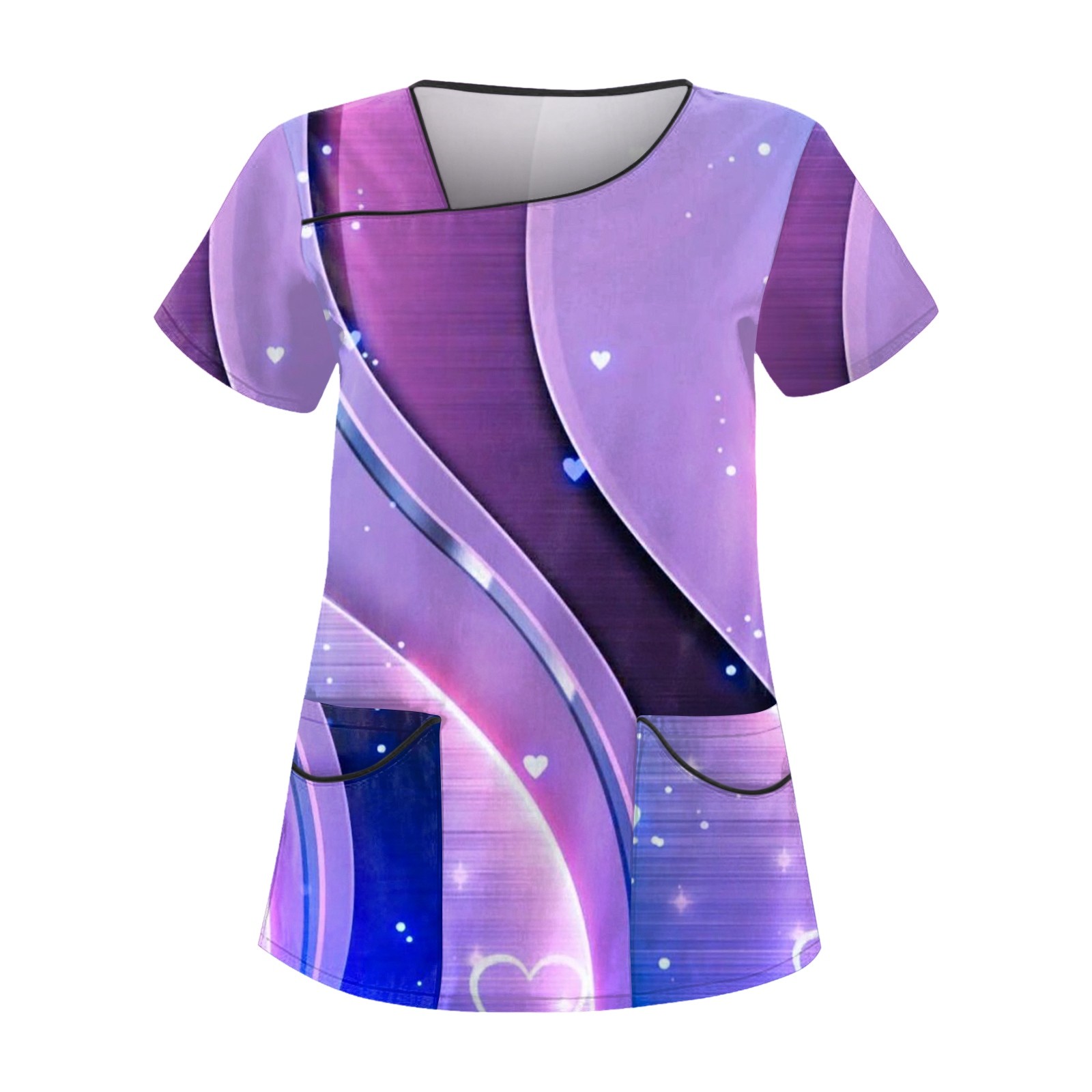 RPVATI Women Loose Fit Scrub Tops 2023 Tie Dye T Shirts V Neck Working