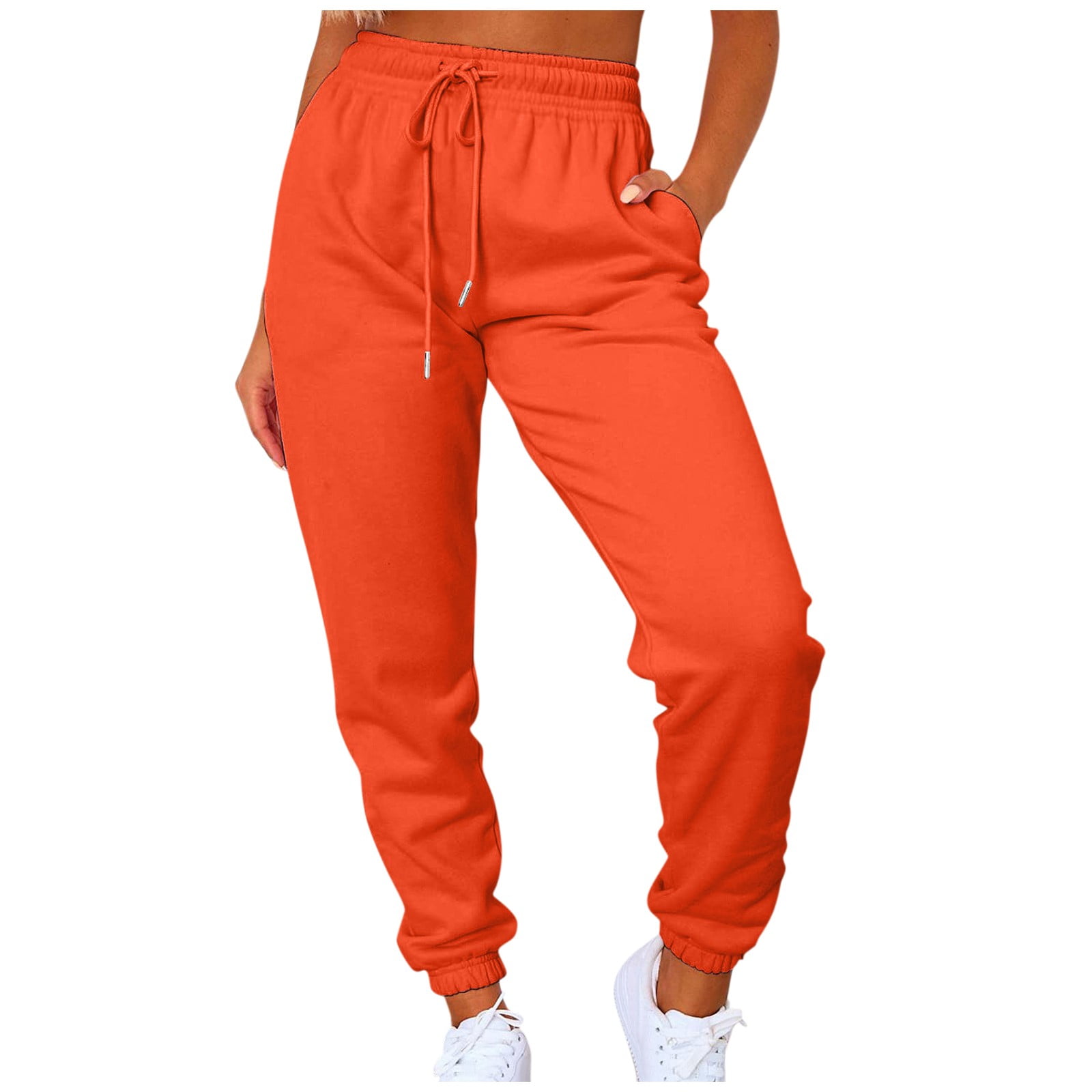 RPVATI Women's Black Jogger Sweatpants Loose Fit Drawstring Fleece