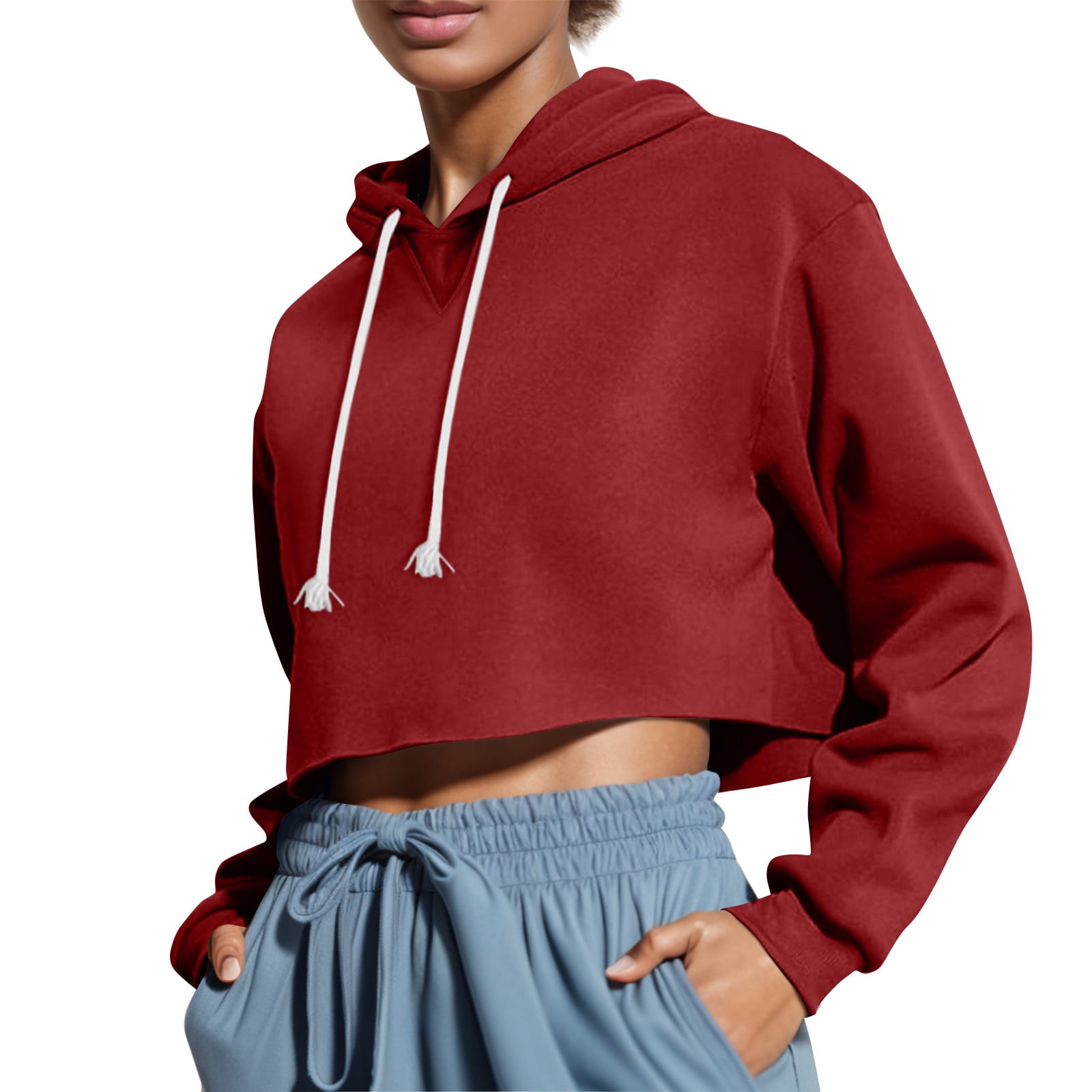Crop top workout hoodie online